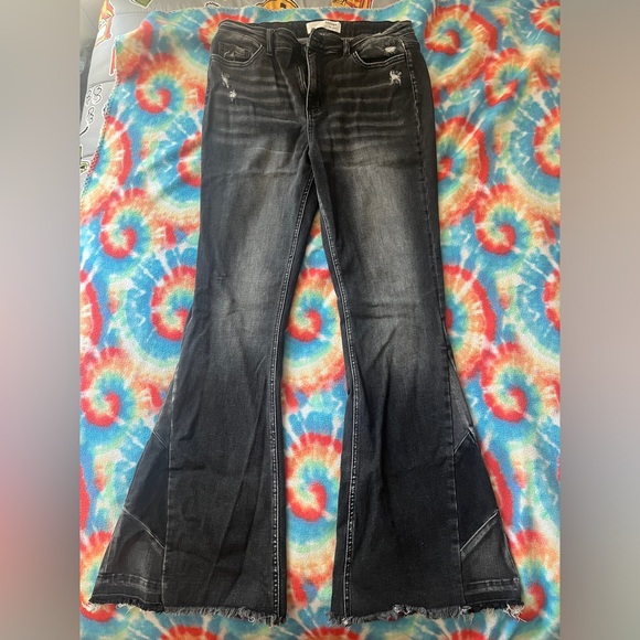 Bridge by Gly Elliot High Rise Super Flare Tall Long Bell Bottom Jeans - Picture 3 of 10